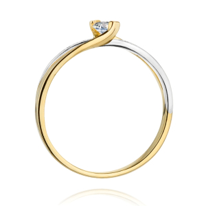 Złoty pierścionek z Brylantami 0,13ct - złoto próby 585. W-415